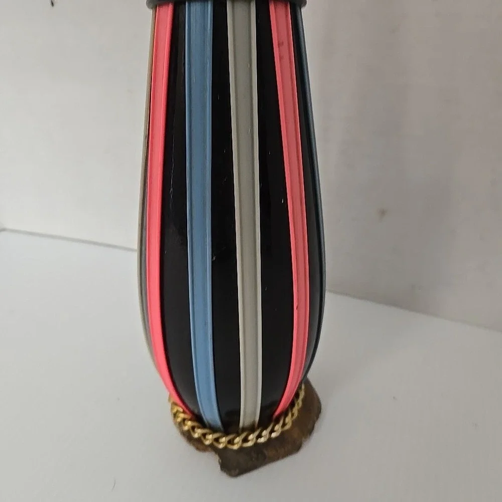 Vintage Italian Woven Vinyl Glass Bottle Decanter 17.75in MCM 1960s Barware